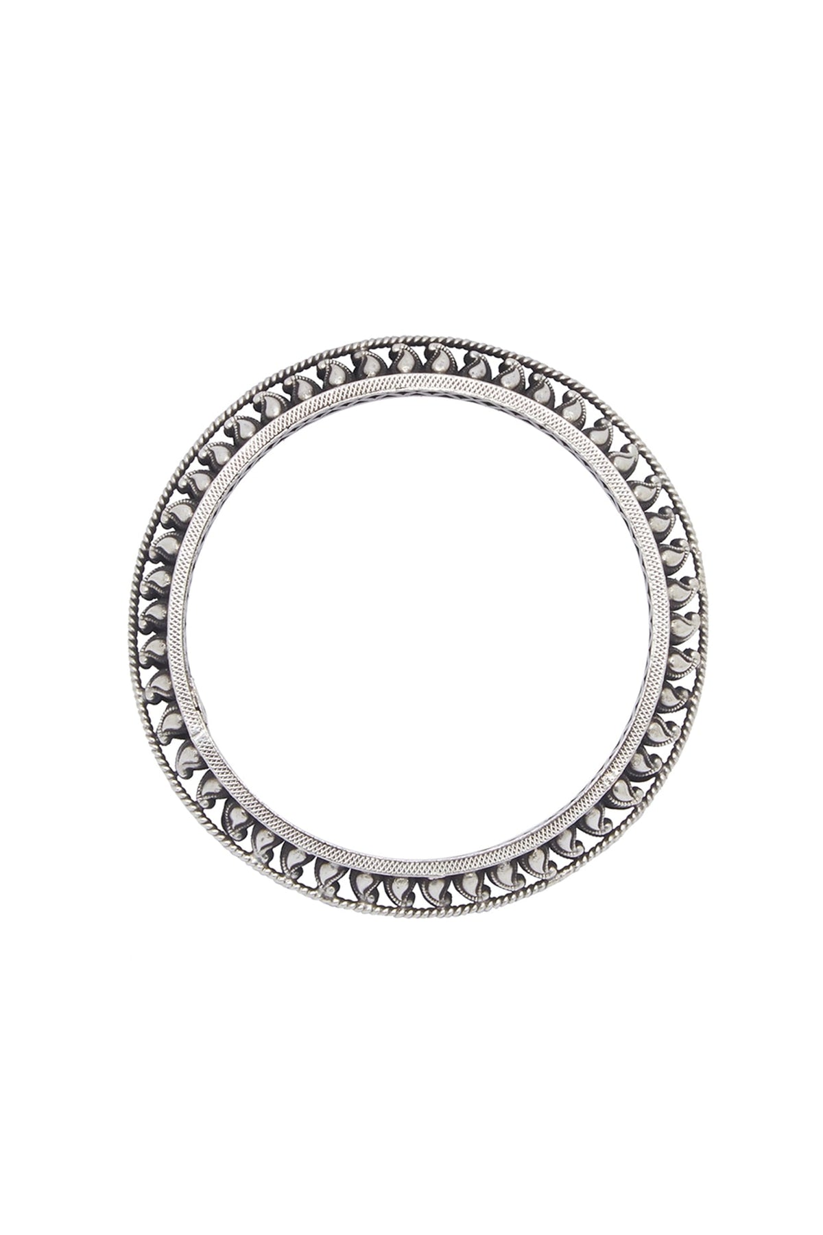 Silver Finish Kada In Sterling Silver
