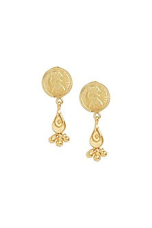 Gold Plated Stud Earrings In Sterling Silver