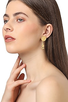 Gold Plated Stud Earrings In Sterling Silver