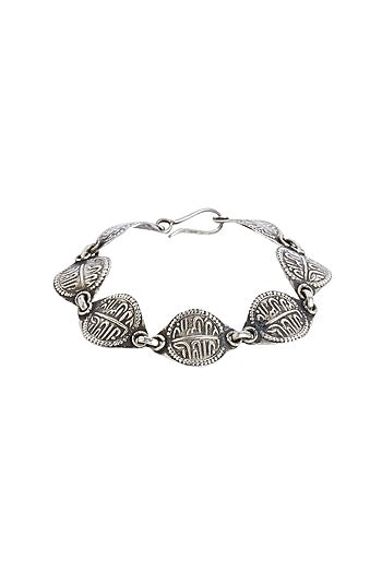 Silver Finish Sikka Mohur Bracelet In Sterling Silver