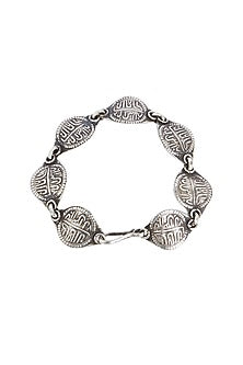 Silver Finish Sikka Mohur Bracelet In Sterling Silver