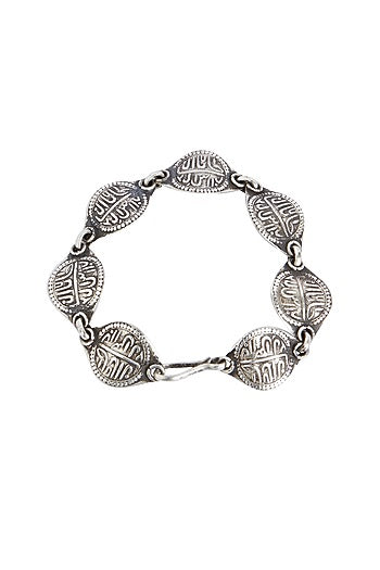 Silver Finish Sikka Mohur Bracelet In Sterling Silver