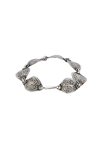 Silver Finish Sikka Mohur Bracelet In Sterling Silver