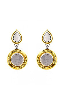 Gold Plated Dangler Earrings In Sterling Silver