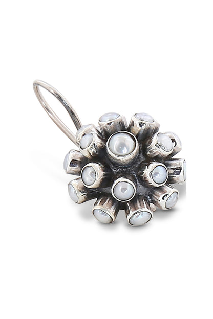 Silver Finish Mother Of Pearl Dangler Earrings In Sterling Silver