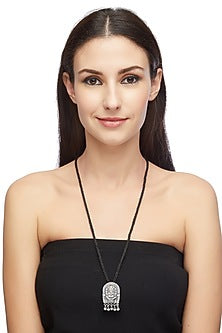 Silver Finish Ghungroo Lord Ganesha Pendant In Sterling Silver