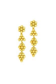 Gold Plated Dangler Earrings In Sterling Silver