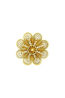 Gold Plated Floral Ring In Sterling Silver