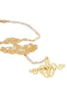 Gold Plated Freshwater Pearl Hand Harness In Sterling Silver