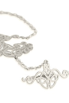 Silver Finish Freshwater Pearl Hand Harness In Sterling Silver