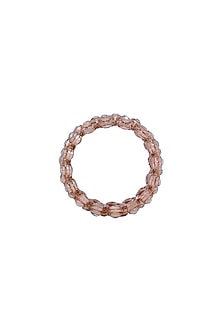 Rose Gold Finish Zircon Ring In Sterling Silver