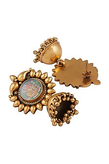 Gold Plated Hand Painted Jhumka Earrings