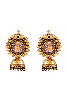 Gold Plated Ganesha Jhumka Earrings