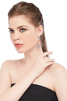 Silver Finish Ganesh Dangler Earrings