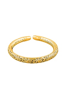 Gold Plated Engraved Kada Bangle