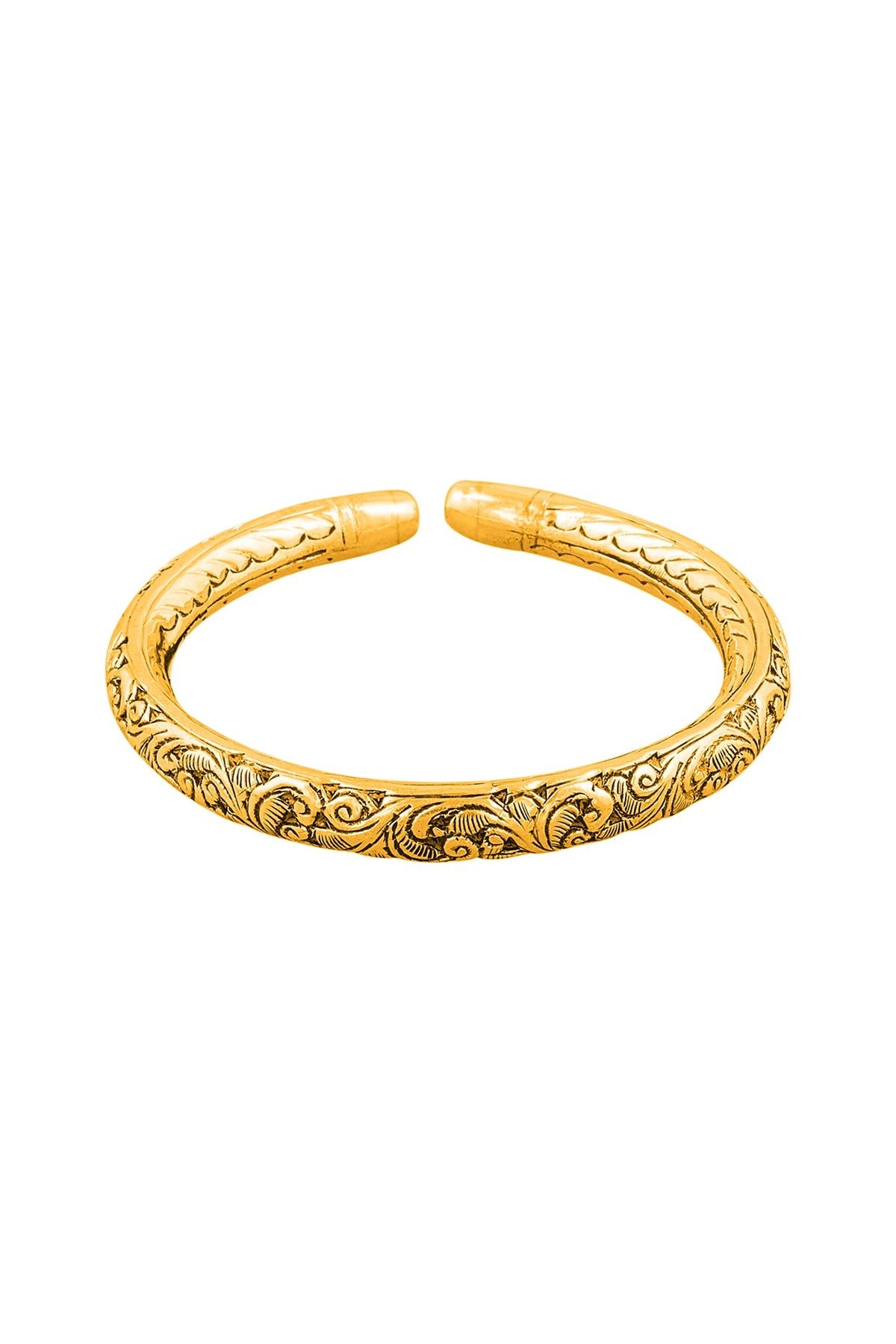 Gold Plated Engraved Kada Bangle