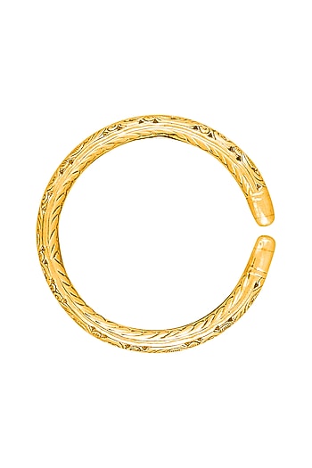 Gold Plated Engraved Kada Bangle