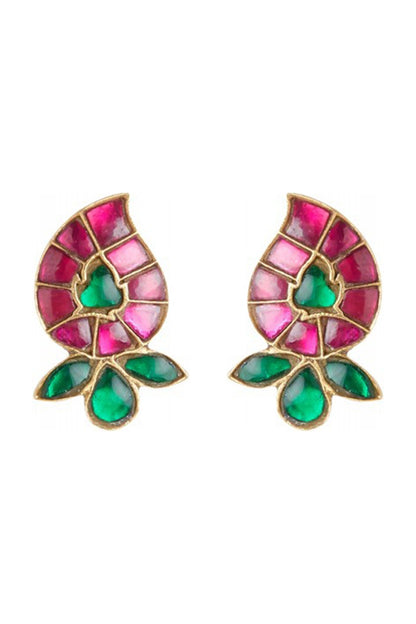 Gold Plated Floral Stud Earrings