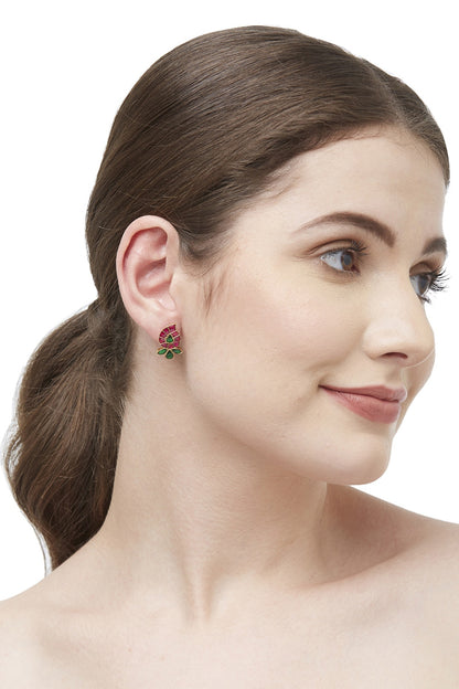 Gold Plated Floral Stud Earrings