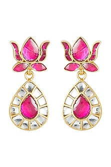 Gold Plated Kundan Stud Earrings
