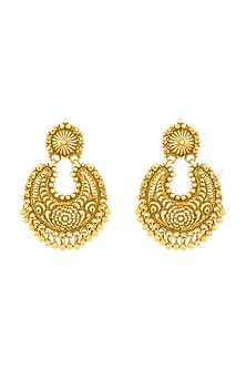 Gold Plated Floral Chandbali Earrings