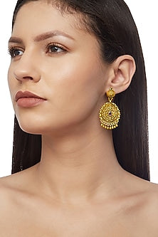 Gold Plated Stud Earrings With Ghungroos