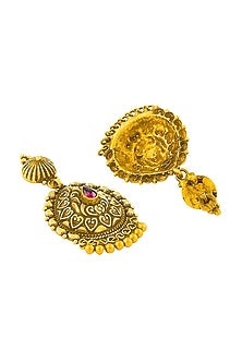 Gold Plated Stud Earrings With Ghungroos