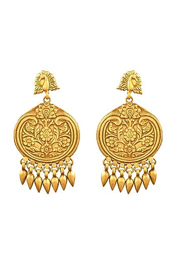 Gold Plated Peacock Chandbali Earrings