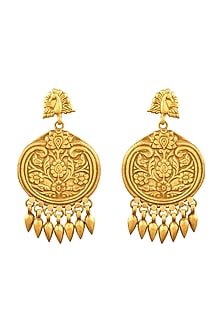 Gold Plated Peacock Chandbali Earrings