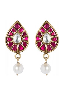 Gold Plated Jadau Stud Earrings