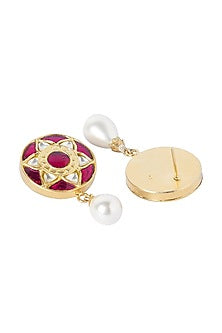 Gold Plated Razia Jadau Stud Earrings