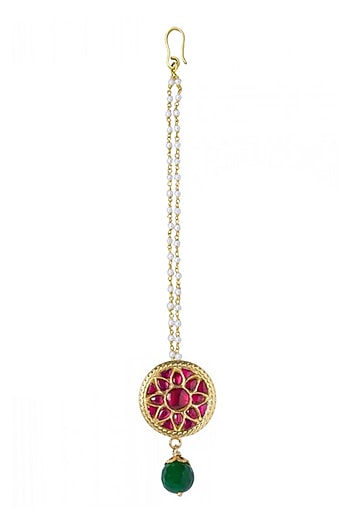 Gold Plated Jadau Maang Tikka
