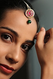 Gold Plated Jadau Maang Tikka