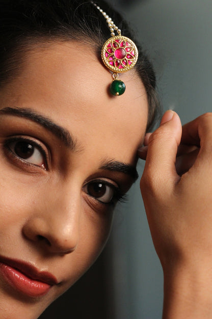 Gold Plated Jadau Maang Tikka