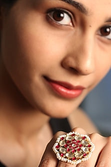 Gold Plated Jadau Ring