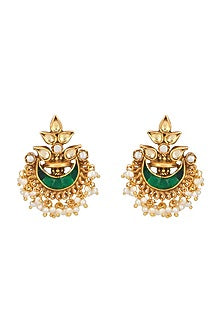 Gold Plated Jadau Chandbali Earrings
