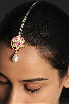 Gold Plated Razia Jadau Maang Tikka