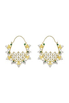 Gold Plated Jadau Bali Earrings