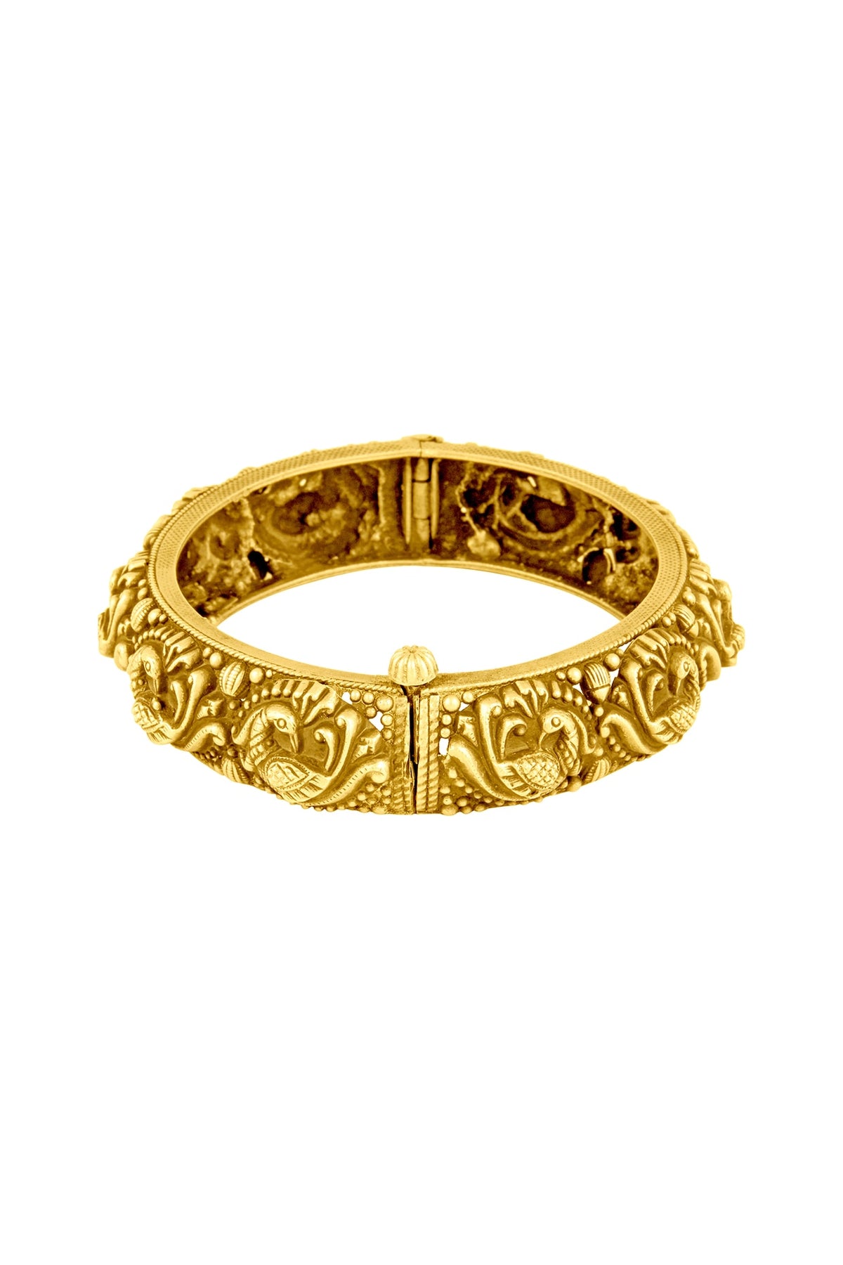 Gold Plated Peacock Kada Bangle