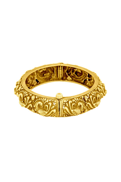 Gold Plated Peacock Kada Bangle