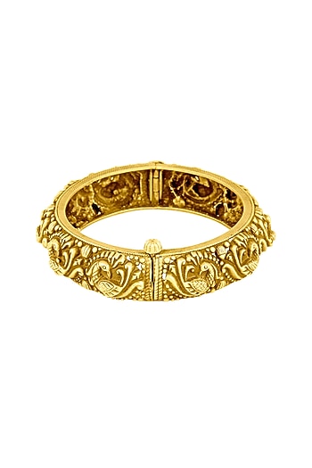 Gold Plated Peacock Kada Bangle