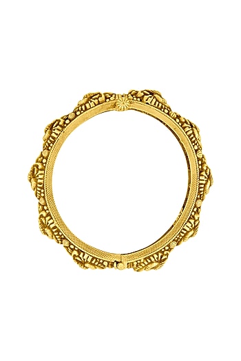 Gold Plated Peacock Kada Bangle