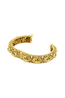 Gold Plated Peacock Kada Bangle