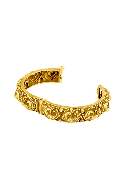 Gold Plated Peacock Kada Bangle