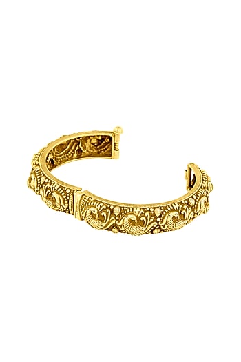 Gold Plated Peacock Kada Bangle
