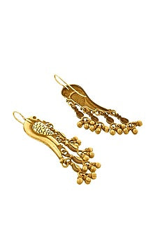 Gold Plated Parrot Earrings With Ghungroos