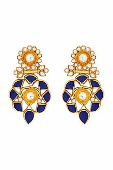 Gold Plated Floral Pearls Earrings