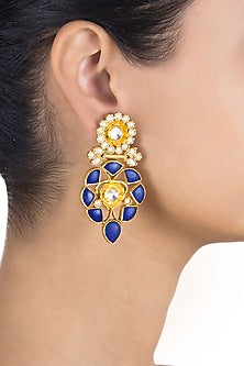 Gold Plated Floral Pearls Earrings