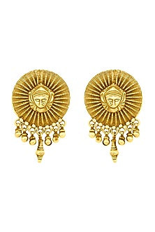 Gold Plated Goddess Durga Earrings
