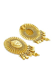 Gold Plated Goddess Durga Earrings
